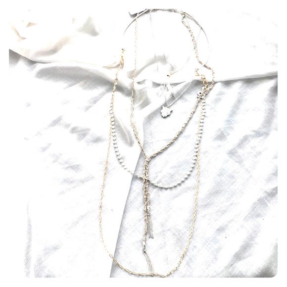 Free People Silver/Gold Tasseled Layered Necklace - Picture 7 of 8